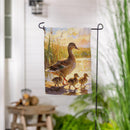 Mother Duck & Ducklings Suede Flag Garden