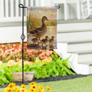 Mother Duck & Ducklings Suede Flag Garden