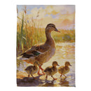 Mother Duck & Ducklings Suede Flag Garden