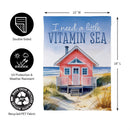 A Little Vitamin Sea Suede Garden Flag