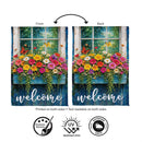 Floral Window Box Suede Flag Garden