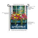 Floral Window Box Suede Flag Garden