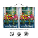 Floral Window Box Suede Flag House