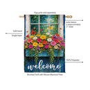 Floral Window Box Suede Flag House