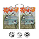 Rustic Birdhouse Suede Flag Garden
