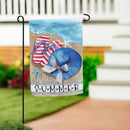 Seaside Welcome Suede Flag Garden