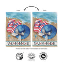 Seaside Welcome Suede Flag House