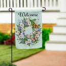 Welcome Butterfly Garden Wreath Suede Garden Flag Garden