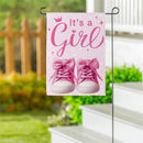 It's a Girl Pink Suede Garden Flag