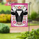 Floral Patterned Cow Suede Flag Garden