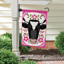 Floral Patterned Cow Suede Flag Garden