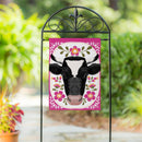 Floral Patterned Cow Suede Flag Garden