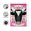 Floral Patterned Cow Suede Flag Garden