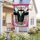 Floral Patterned Cow Suede Flag House