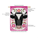 Floral Patterned Cow Suede Flag House