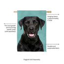 Pet Central Photo Dogs, Black Labrador Retriever Suede House Flag