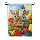 Basket Of Bunnies Suede Flag Garden