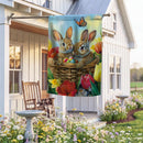 Basket Of Bunnies Suede Flag House