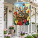 Basket Of Bunnies Suede Flag House