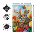 Basket Of Bunnies Suede Flag House