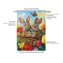 Basket Of Bunnies Suede Flag House