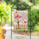 Lovebirds in Bloom Suede Garden Flag Garden