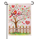 Lovebirds in Bloom Suede Garden Flag Garden