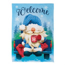 Winter Gnome Welcome Suede Garden Flag Garden