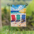 Coastal Chairs by the Shore Suede Garden Flag