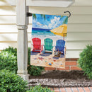 Coastal Chairs by the Shore Suede Garden Flag