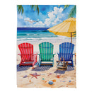 Coastal Chairs by the Shore Suede Garden Flag