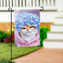 Hydrangea Cat Suede Flag Garden