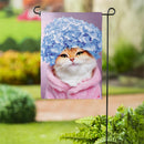 Hydrangea Cat Suede Flag Garden