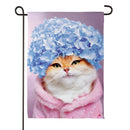 Hydrangea Cat Suede Flag Garden