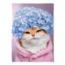 Hydrangea Cat Suede Flag Garden