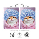 Hydrangea Cat Suede Flag House