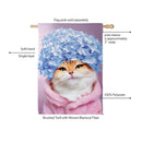 Hydrangea Cat Suede Flag House