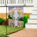 Blessed Cross Suede Flag Garden