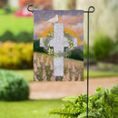 Blessed Cross Suede Flag Garden