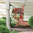 Bird Feeder Friends Suede Garden Flag Garden