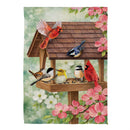 Bird Feeder Friends Suede Garden Flag Garden