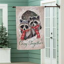 Winter Grove Raccoons Suede Flag House