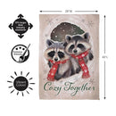 Winter Grove Raccoons Suede Flag House
