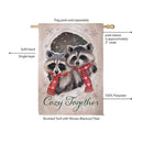 Winter Grove Raccoons Suede Flag House