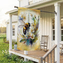 Bee Wreath Suede Flag House