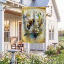 Bee Wreath Suede Flag House
