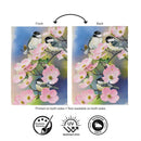 Chickadee Charm Blossoms Suede Garden Flag Garden