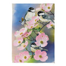 Chickadee Charm Blossoms Suede Garden Flag Garden