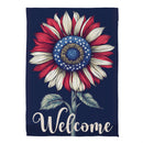 Patriotic Vibrant Sunflower Suede Garden Flag