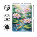 Lotus & Koi FIsh Suede Flag Garden